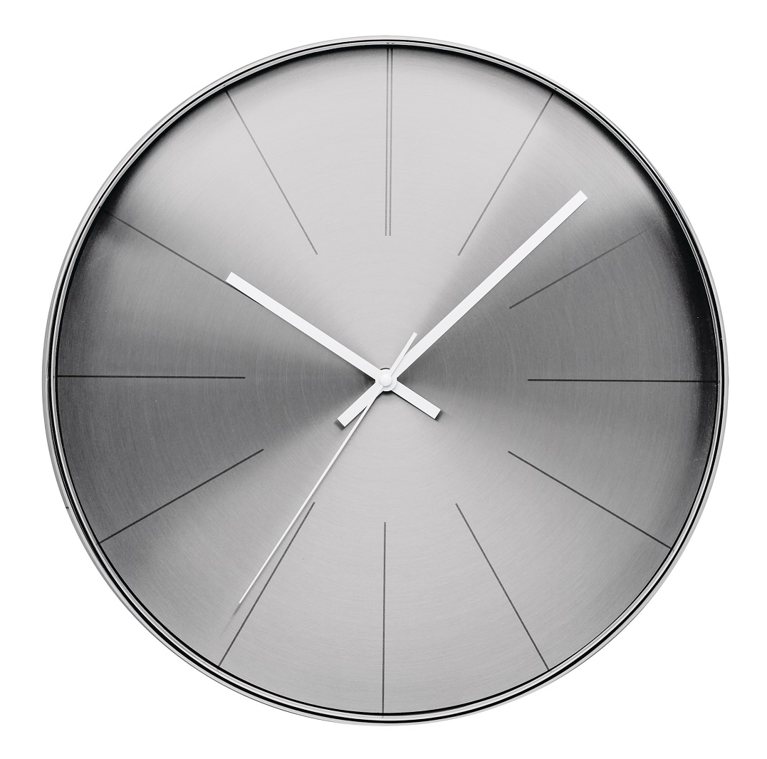WT 2410 Sølv | Technoline kvarts vægur Ø39cm